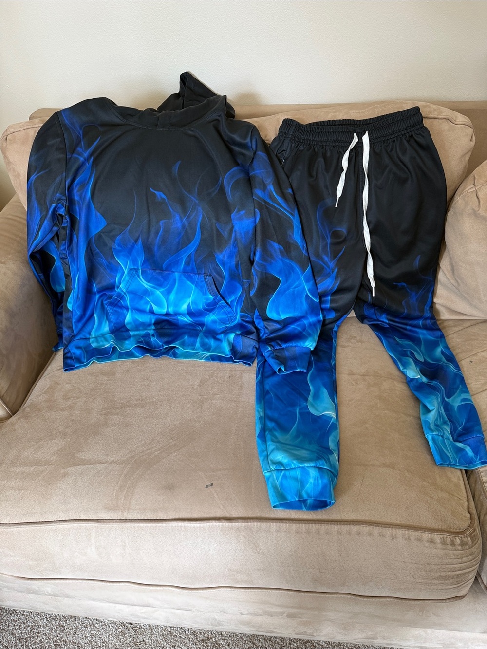 EUC Blue Flame Hoodie & Jogger Set